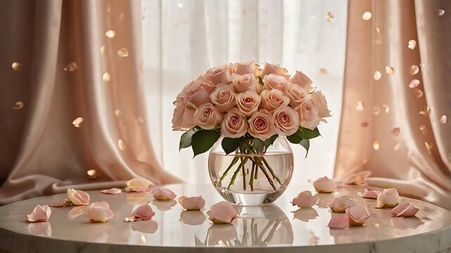 A tranquil lakeside cabin retreat at sunrise with a hot air balloon, a dream escape into nature's serenity.