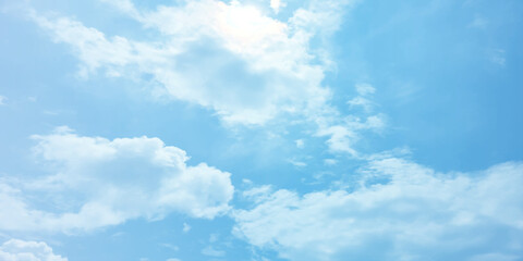 sunny sky blue light watercolor background. Aquarelle painting brush effect card paper textured canvas cloudy smoke space for text, entertaining card, template. aquamarine color graphics illustration