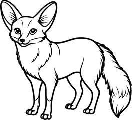 fox cartoon vector illustration isolated on white background animal wildlife cute mammal drawing