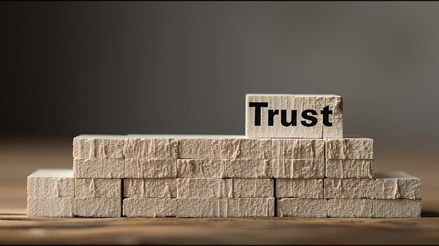 The concept of Trust is literally built upon a foundation of steps, illustrating the importance of building relationships