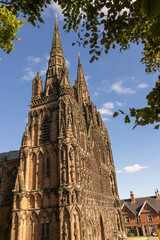 The Ornate Sculpted Lichfield Cathedral in England