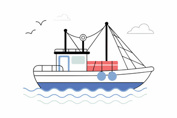 Fototapeta premium vector illustration of a ship