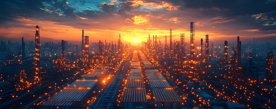 Smart grid infrastructure and renewable energy solution in a futuristic city