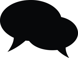 Speech bubble set with pointed tails and curved edges silhouette isolated on transparent background