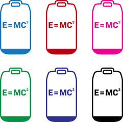 Set of E=MC² Notepad Icons in Various Colors
