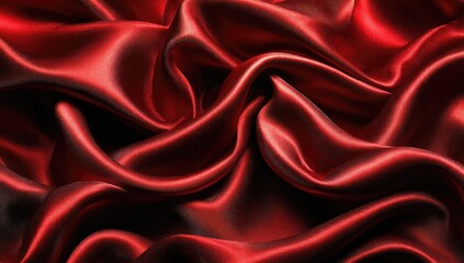 Deep red silk fabric draped in folds