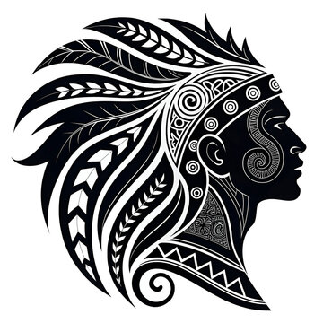 abstract black tribal ornament artwork