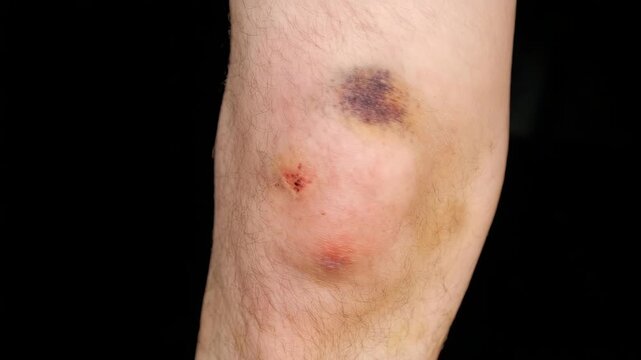 Injury on knee from a recent fall while biking