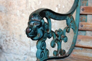 A bench in the cloister of St Franciscan Monastery in Pula