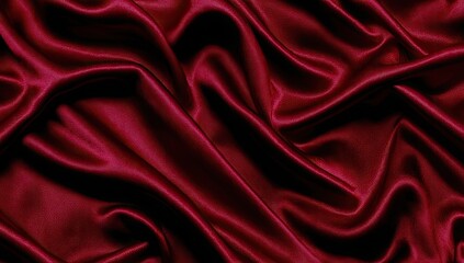 Obraz premium Deep maroon silk fabric drapes in flowing folds