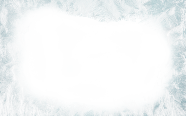 Beautiful ice frost patterns arranged as frame with out background png file.