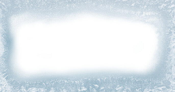 Beautiful ice frost patterns arranged as frame with out background png file.