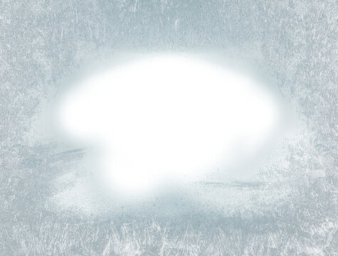 Beautiful ice frost patterns arranged as frame with out background png file.