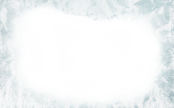 Beautiful ice frost patterns arranged as frame with out background png file.