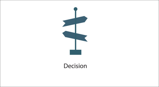 A blank directional road sign with a blue push pin pointer pointing the way forward