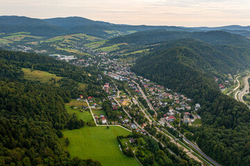 Muszyna, Beskid Sądecki, widok ogólny, z lotu ptaka  © Maciej G. Szling