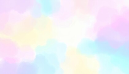 Soft pastel watercolor paint splatters and blended color washes in pink yellow blue and purple hues