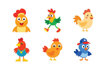 Naklejka premium set of chicken