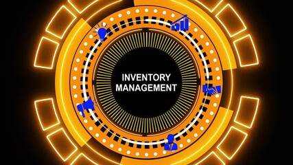 Business, Technology, Internet and network concept. Inventory management is the process of ordering, storing, tracking, and controlling stock to ensure optimal supply while minimizing costs and waste. - Powered by Adobe