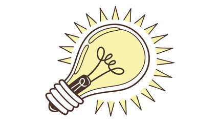 Illustration of a light bulb with a glowing aura suggesting bright ideas and innovation concept