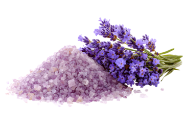 Lavender bath salts aromatherapy relaxation spa treatment purple crystals