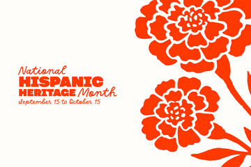 National Hispanic Heritage Month. September 15 to October 15. Hand drawn style vector illustration. Holiday banner, card, poster and background template.