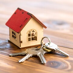 Home sweet home: Symbolic representation of property ownership with keys and a house