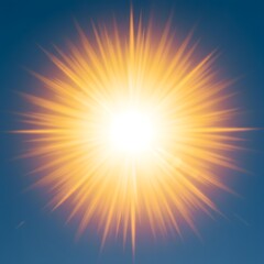 Obraz premium Golden sunlight explosion with radiant beams. A vibrant abstract illustration of a star or sun representing energy and warmth.