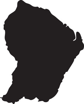 French Guiana Isolated Vector Map Silhouette