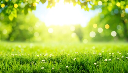 Obraz premium Sunny spring meadow, blurred background