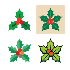 set of christmas elements