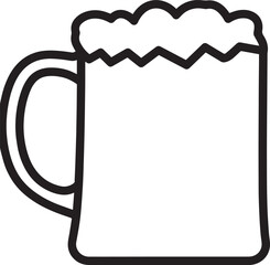 Beer Mug Silhouette in Black | Classic Pint Glass Illustration Vector