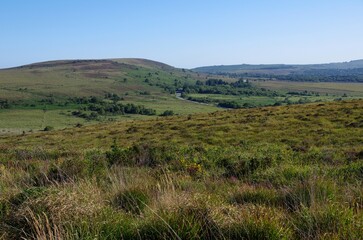 Landscape in the Monts d'Arr&eacute;e in Brittany in France, Europe