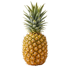 Fototapeta premium Ripe pineapple isolated against black background closeup fresh tropical fruit healthy diet delicious tropical produce freshness food studio shot