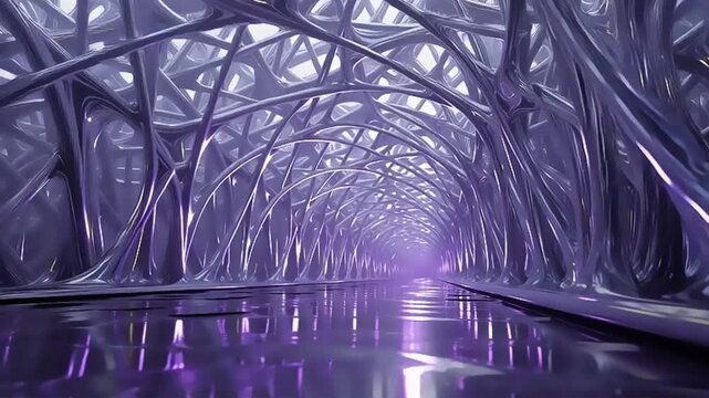 Abstract Metallic Tunnel with Reflections