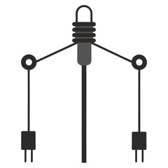 Abstract illustration of a three pronged electrical connector