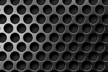 Naklejka premium Abstract Dark Grey Metal Perforated Sheet Background Texture