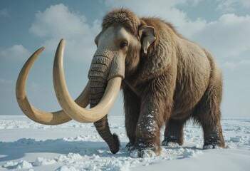 Obraz premium The artistic scene of the mammoth