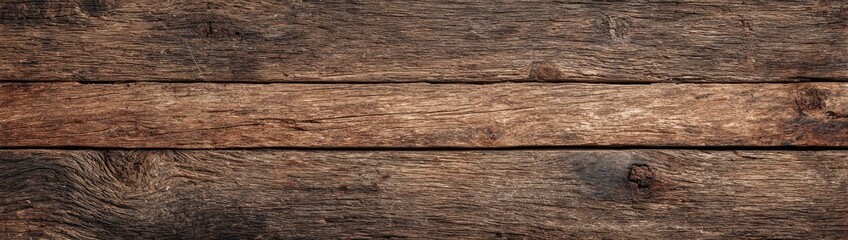 Fototapeta premium Horizontal close-up view of aged, weathered wooden planks