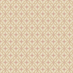 Moroccan Quatrefoil Seamless Pattern in Rose Gold and Cream Colors