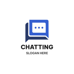 Chatting logo template in simple style. Message app vector illustration. Consultation icon