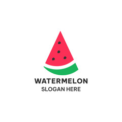 Simple watermelon logo concept. Minimalist vector illustration of watermelon. Fruit icon