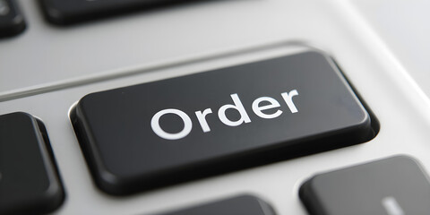 The keyboard button labeled Order emphasizing digital communication and interaction