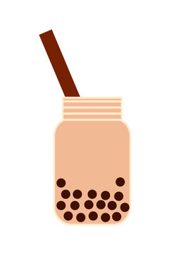 High-resolution PNG of coffee milk bubble tea with boba pearls and straw. Perfect for beverage, milk tea, cafe menu, and food or drink-themed creative projects. Isolated on transparent background