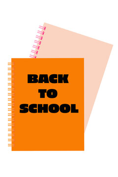 Fun, colorful illustration of back to school notebooks. Spiral bound notepads, education supplies, student stationery, back to school concept, academic uni and learning design. High resolution PNG