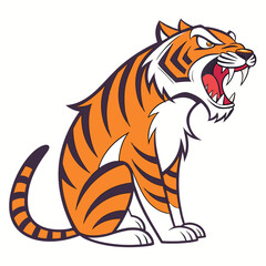 tiger cartoon isolated on white