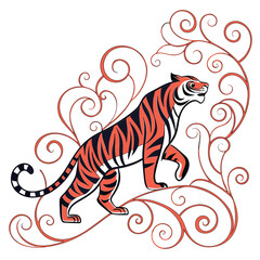 tiger on a white background