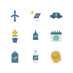 green ecology flat icon design