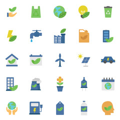 green ecology flat icon design