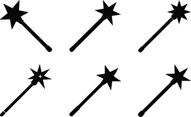 magic wand vector illustration black silhouette white background